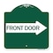Signmission Front Door With Right Arrow, Green & White Aluminum Architectural Sign, 18" x 18", GW-1818-24389 A-DES-GW-1818-24389 - alternate 1
